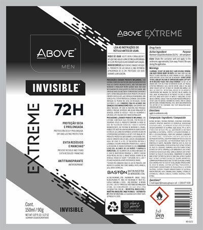 Antitranspirante Above Extreme Invisible 150ml - ficha.jpg LABEL - Antitranspirante Above Extreme Invisible 150ml ficha